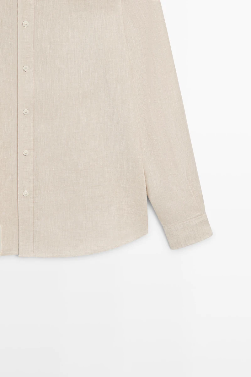 Regular fit 100% linen delavé shirt