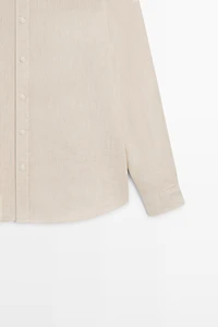 Regular fit 100% linen delavé shirt