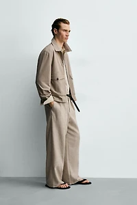 RELAXED FIT PLAID TEXTURED JACKET