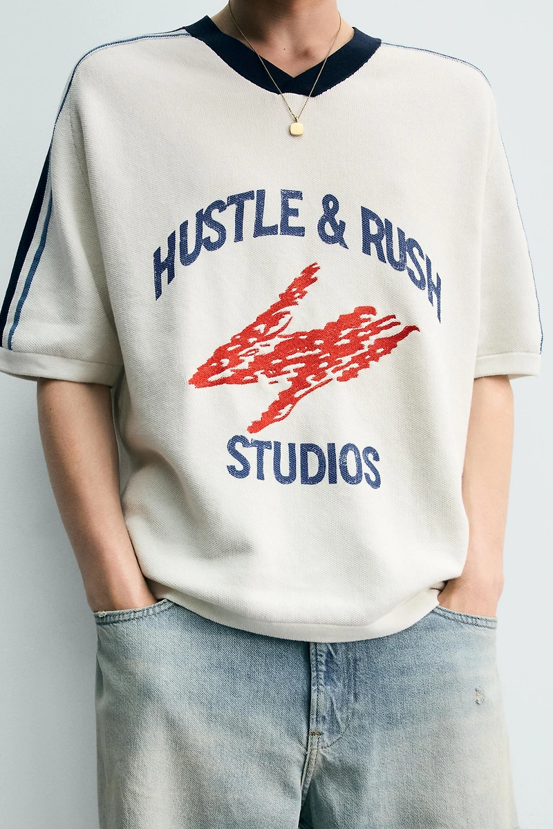 RETRO STRIPE KNIT T-SHIRT