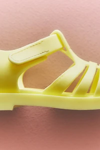 RUBBERIZED CAGE SANDALS WITH HOOK-AND-LOOP STRAP