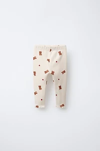 LEGGING CÔTELÉ OURSONS