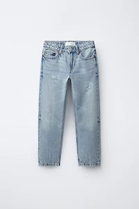 RIPPED STRAIGHT JEANS
