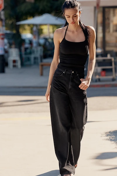 STRETCH KNIT HALTER TOP