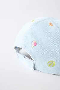 SUMMER EMBROIDERED DENIM CAP