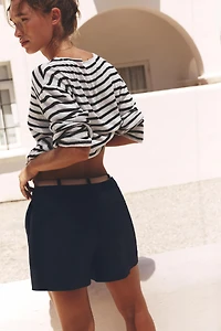 BELTED SHORTS WITH DARTS