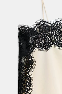 SATIN EFFECT LACE TOP ZW COLLECTION