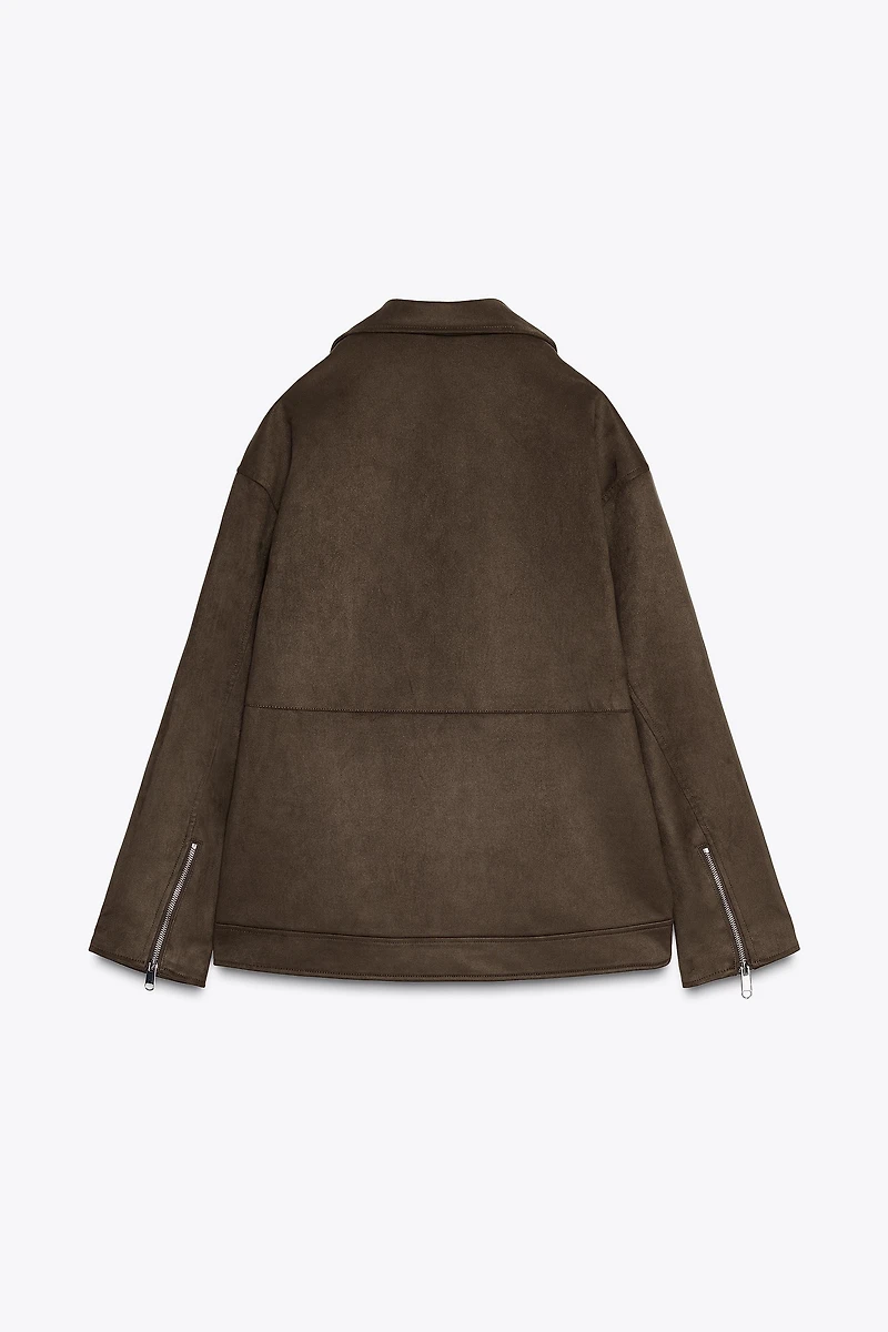 FAUX SUEDE BIKER JACKET
