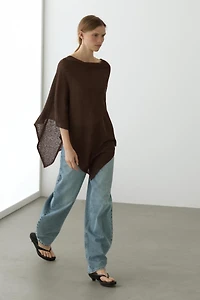 Asymmetric cotton cape