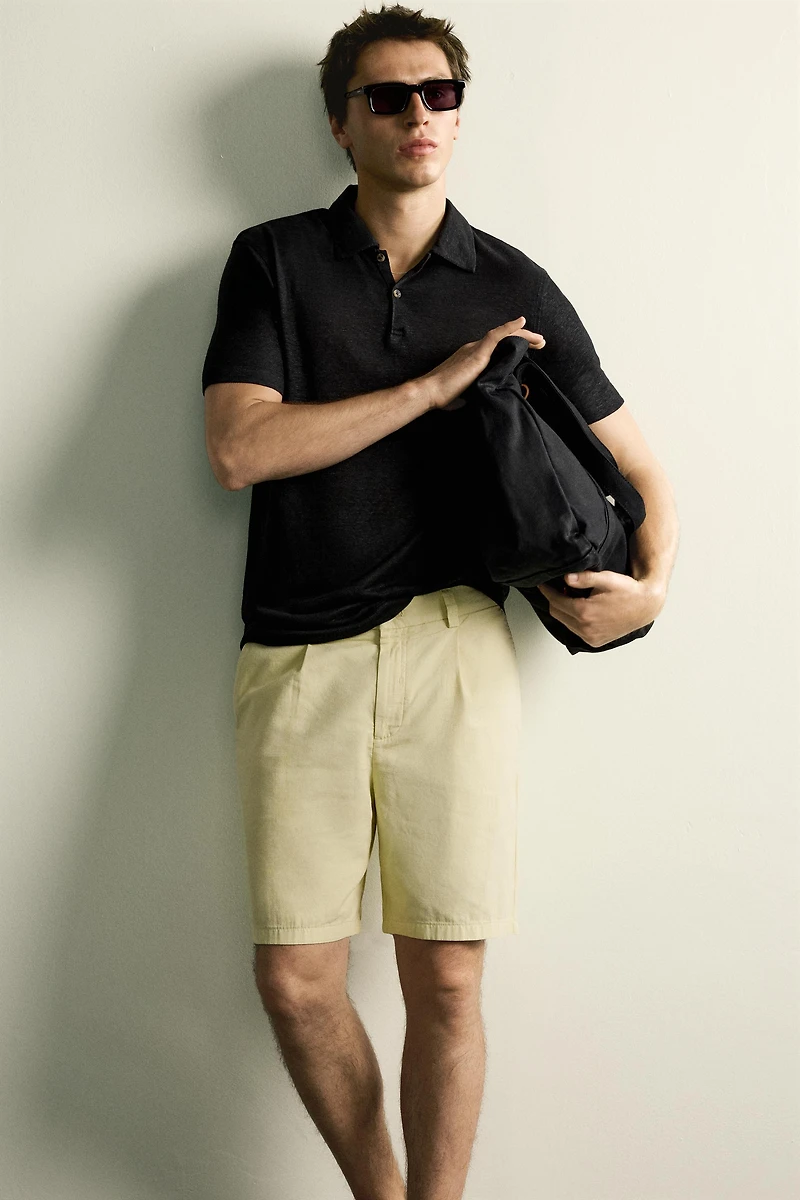 HEMP-VISCOSE REGULAR FIT POLO SHIRT