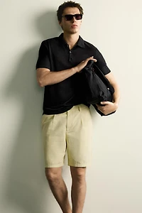 HEMP-VISCOSE REGULAR FIT POLO SHIRT