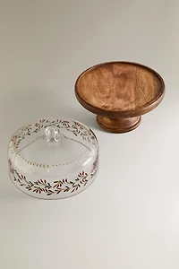 CHRISTMAS WOODEN CAKE DISH