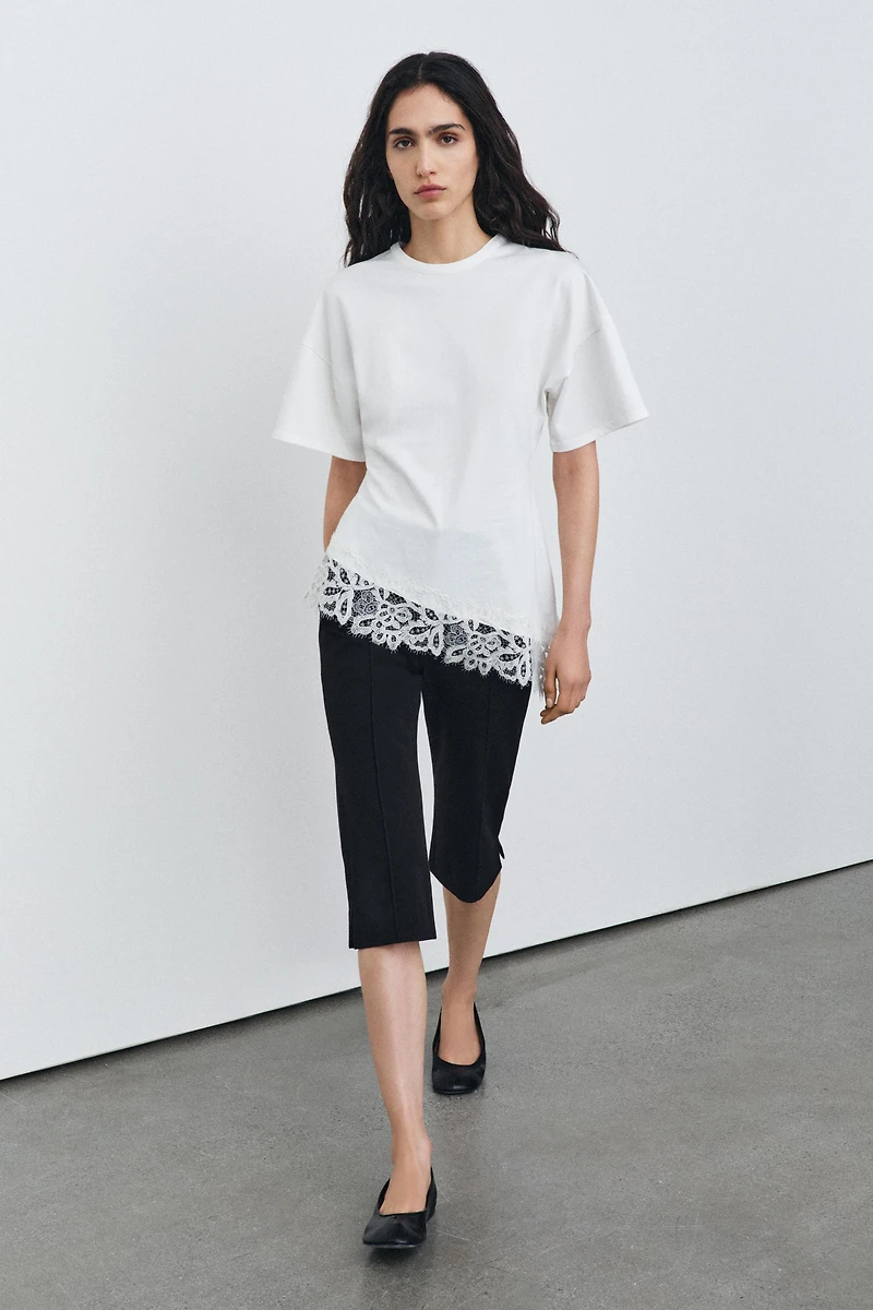 T-SHIRT HEAVY COTTON DENTELLE