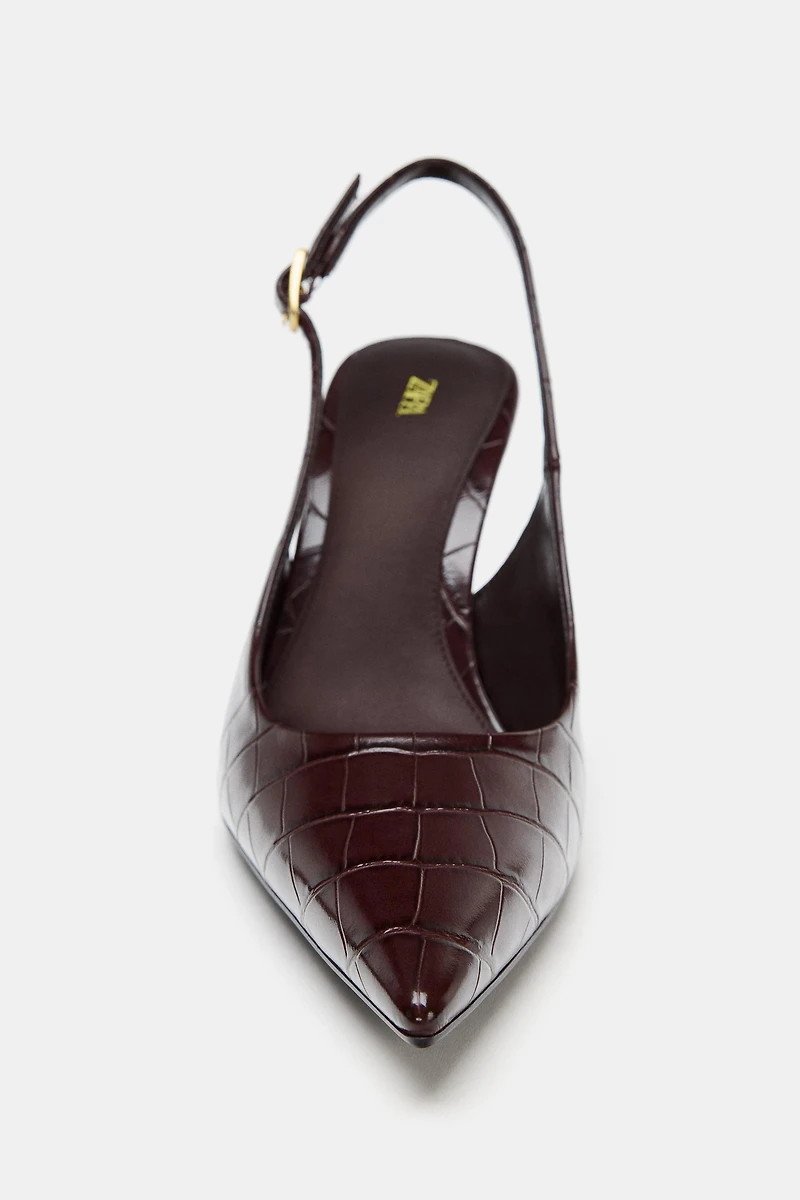 EMBOSSED SLINGBACK SHOES