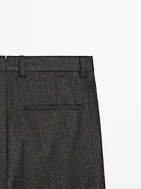 Herringbone wool blend trousers - LIMITED