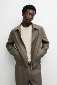 Faded linen total look jacket