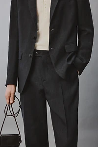 100% LINEN REGULAR FIT SUIT PANTS