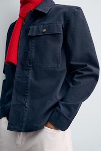 CANVAS OVERSHIRT WITH POCKET