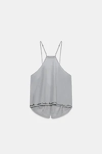 BEADED TIE-FRONT CAMISOLE
