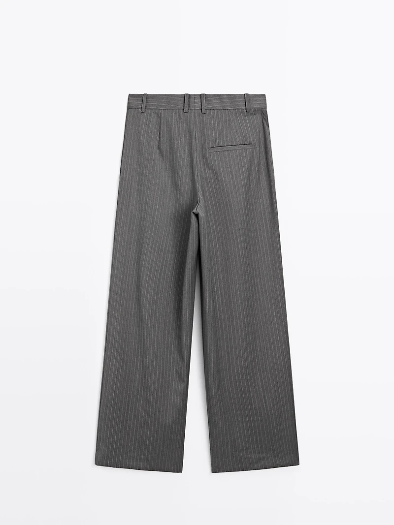 Pantalon à rayures tennis 100 % laine