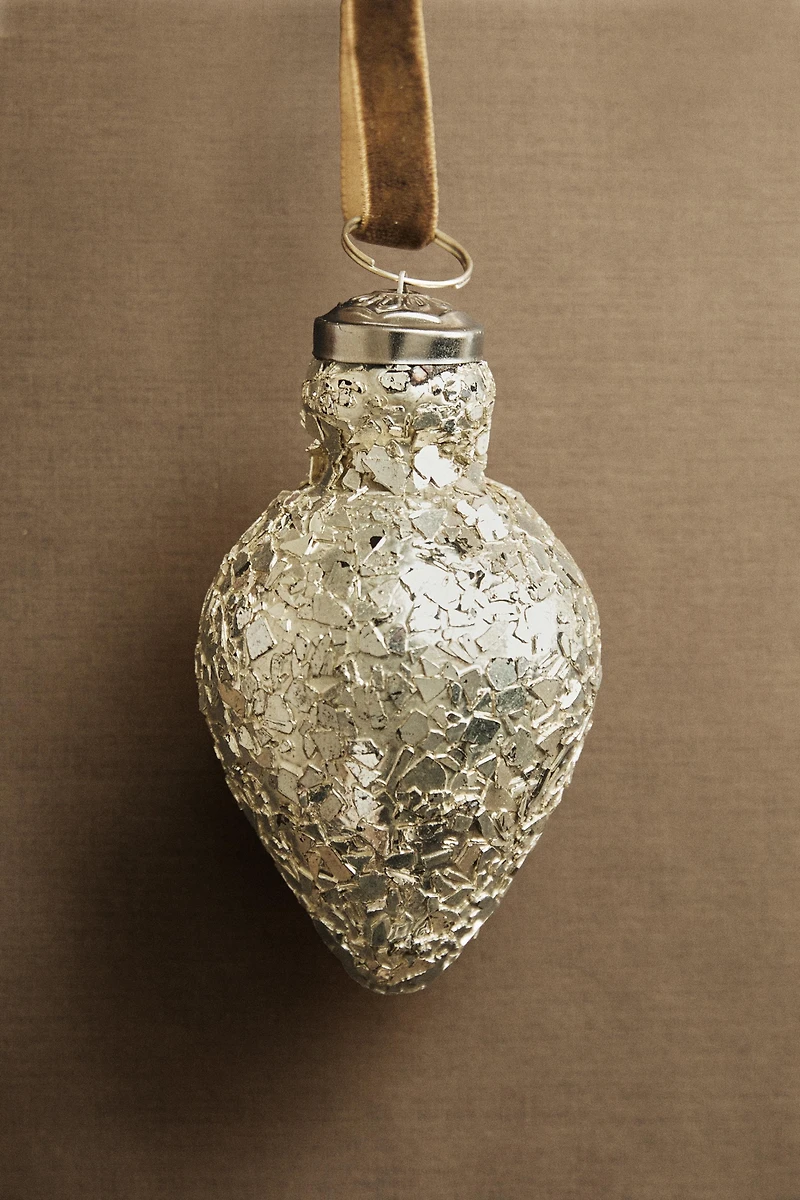 DÉCORATION SAPIN BOULE CRAQUELÉE NOËL