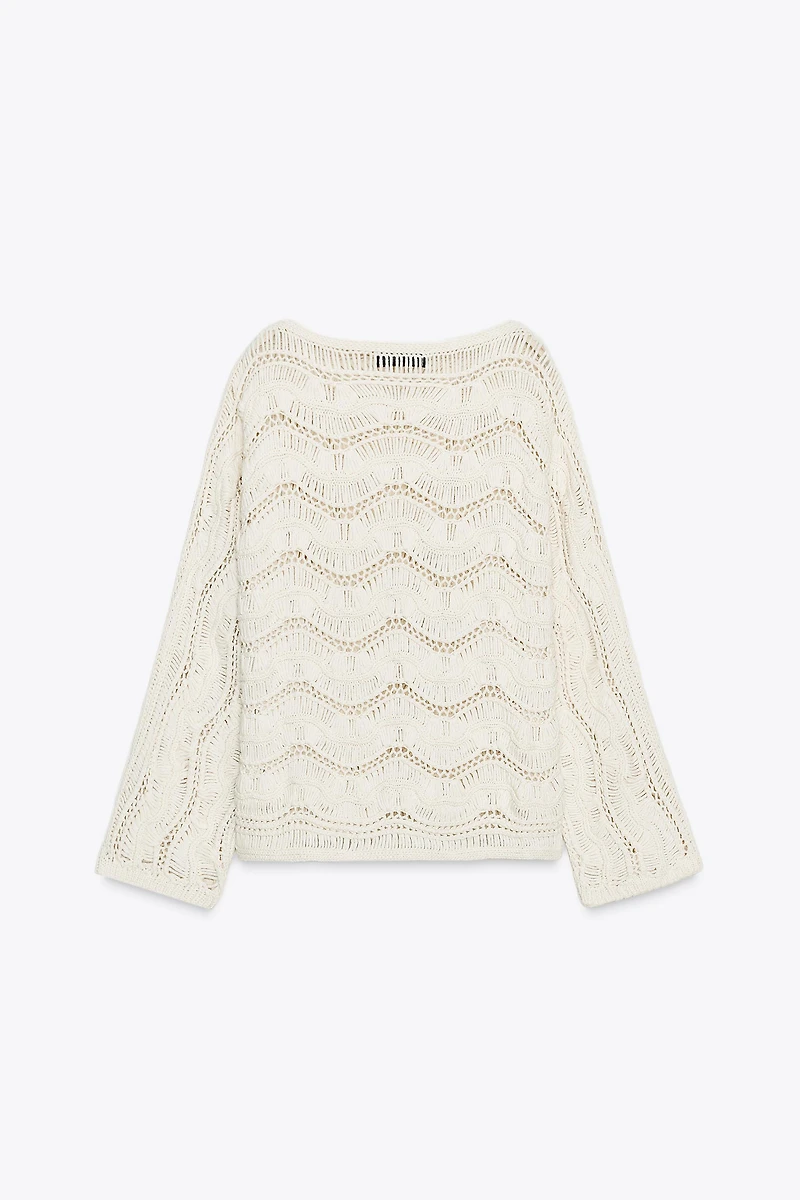 DROP NEEDLE KNIT SWEATER