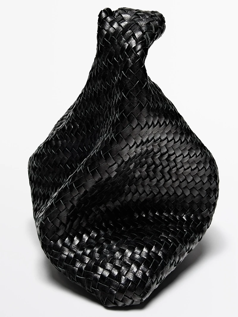 Braided nappa leather shopper bag