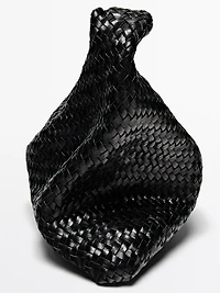 Braided nappa leather shopper bag