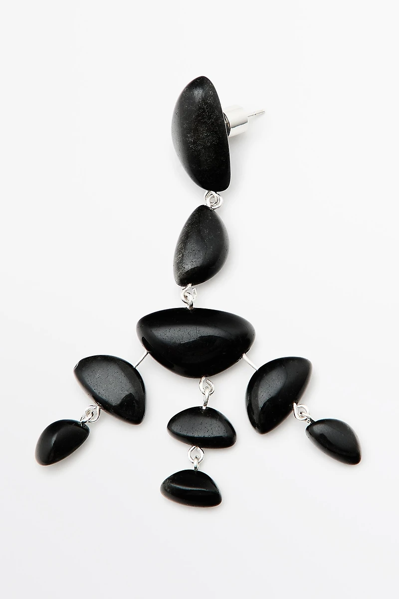 Large gemstone dangle earrings
