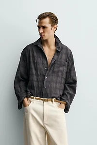 RELAXED FIT PLAID SHIRT