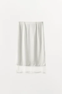 COMBINED SATIN MIDI SKIRT