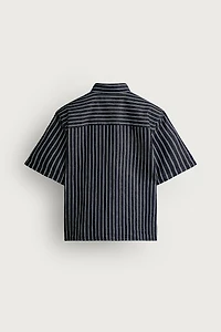 CHEMISE EN DENIM COTON - LIN À RAYURES