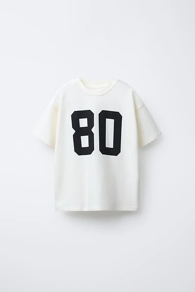 NUMBER AND TEXT PRINT T-SHIRT