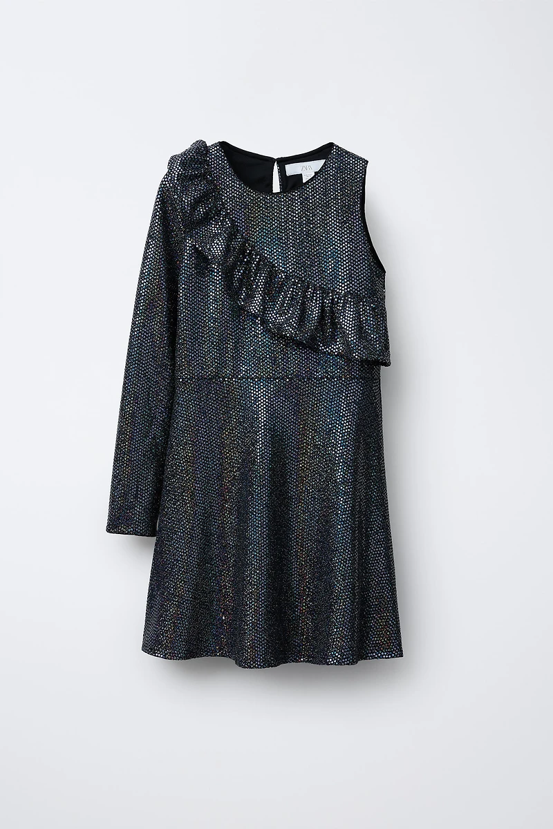 SHIMMER RUFFLED DRESS