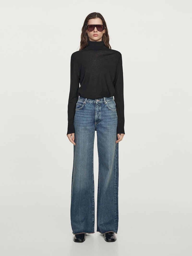 High-waist palazzo jeans