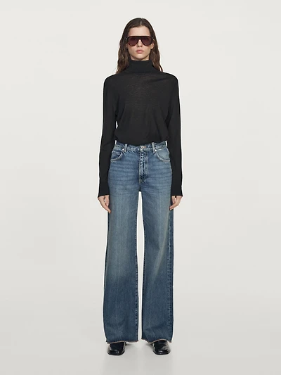 High-waist palazzo jeans