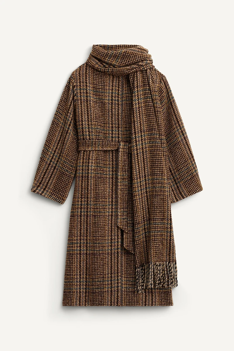 PLAID SCARF COAT LIMITED EDITION