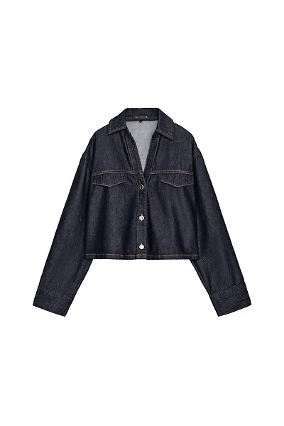 Z1975 SHORT DENIM SHIRT WITH FLAPS