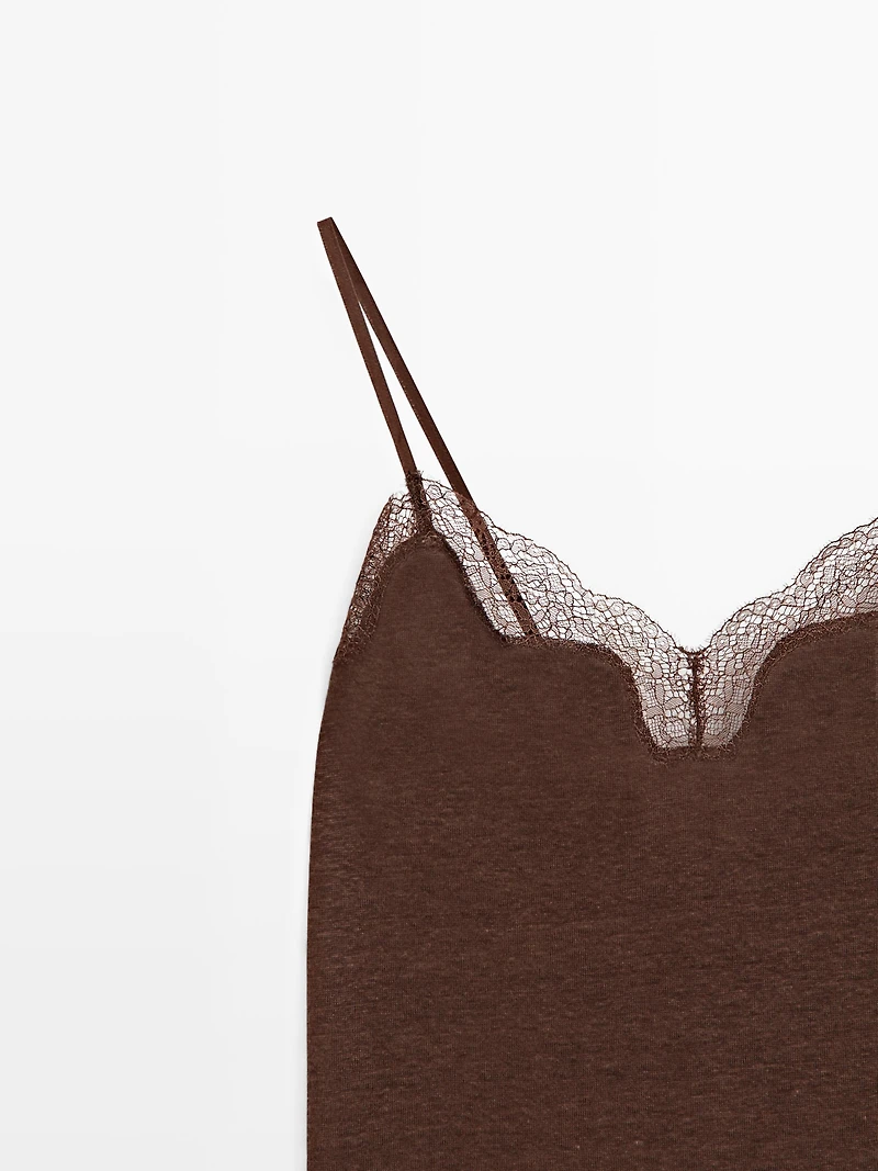 Top asymétrique lin mélangé