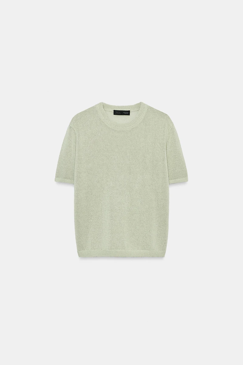 SHORT SLEEVE KNIT TOP