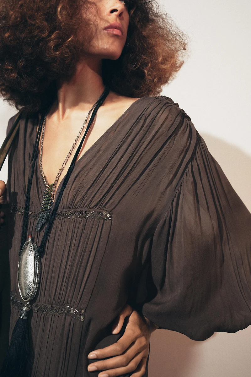 BEADED EMBROIDERED DRESS ZW COLLECTION