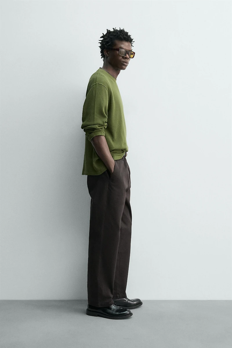 WAFFLE KNIT TEXTURED T-SHIRT