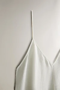 LONG STRAPPY LINEN DRESS