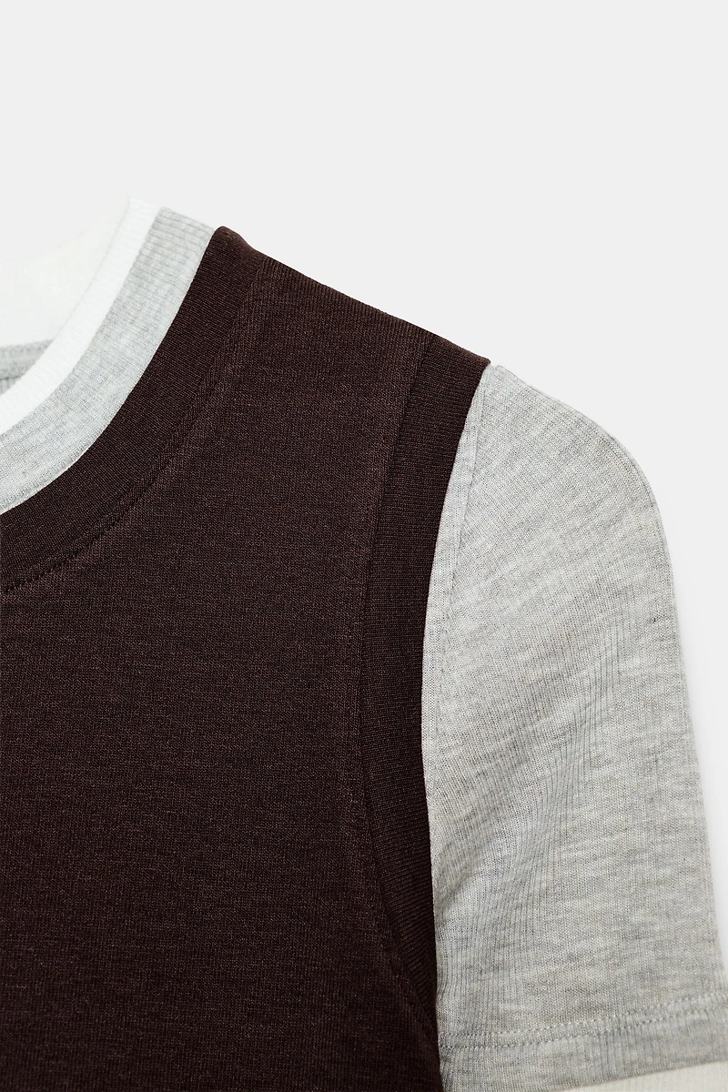 LONG SLEEVE TRIPLE EFFECT T-SHIRT