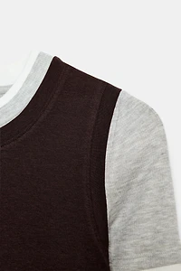 LONG SLEEVE TRIPLE EFFECT T-SHIRT