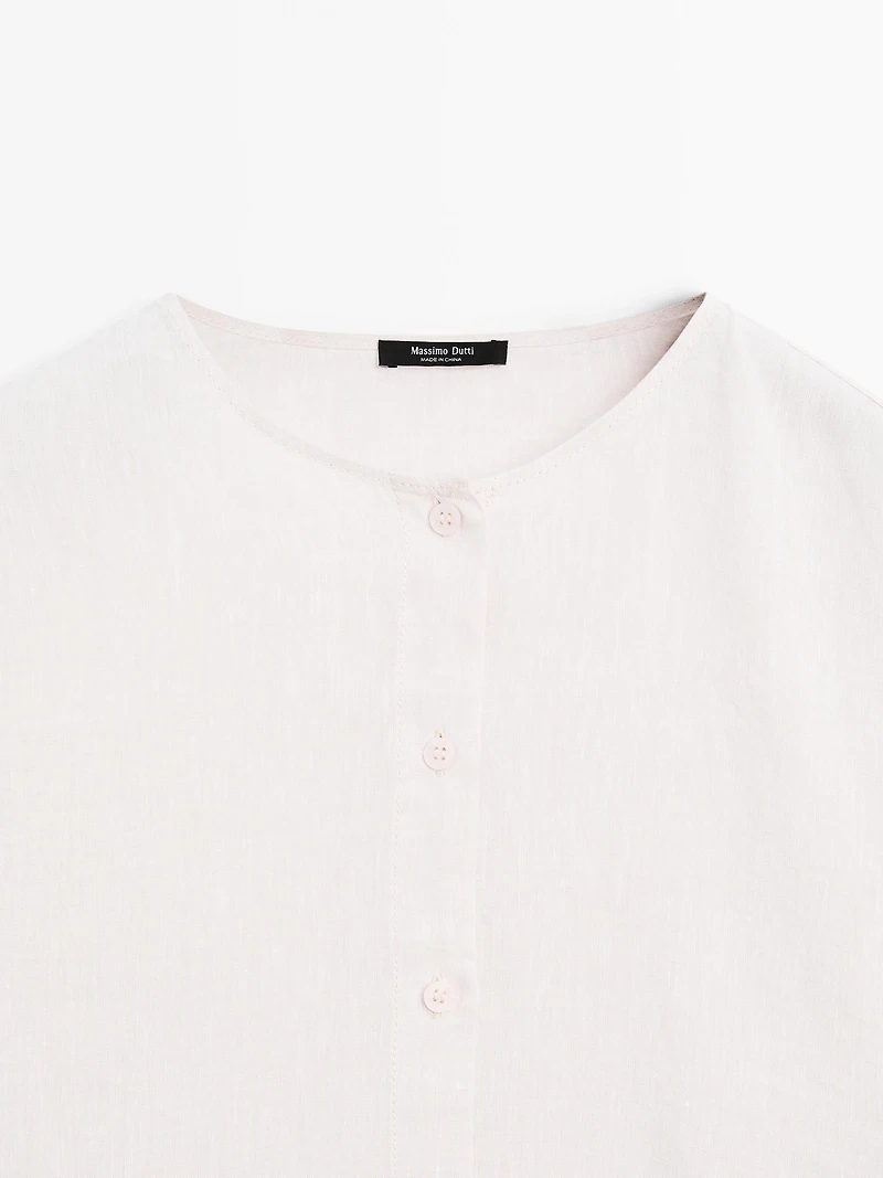 100% linen flowing shirt with buttons