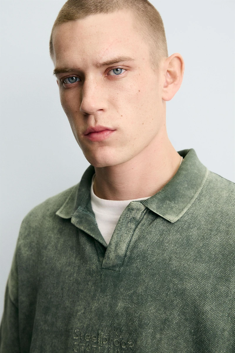 WASHED TEXTURED POLO