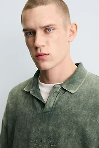WASHED TEXTURED POLO