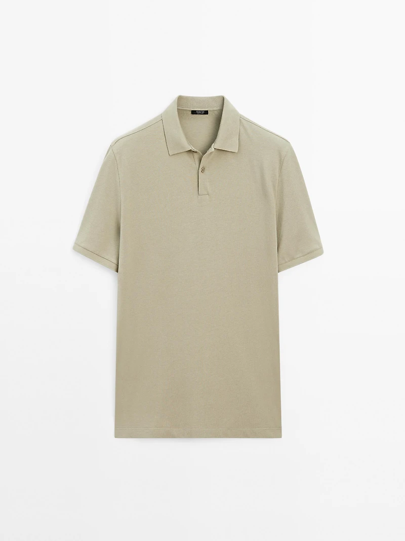 Polo micro-texture en piqué de coton