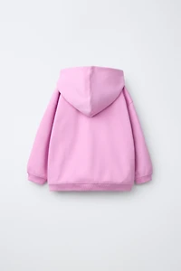 INTERLOCK ZIP SWEATSHIRT WITH RAISED TEXT